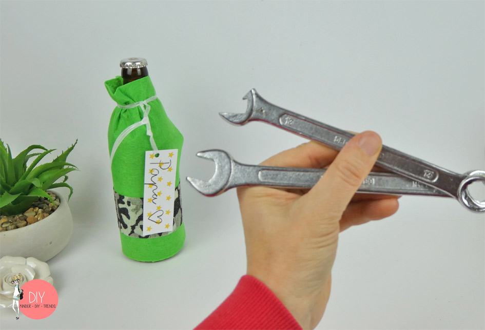 Schraubenschlüssel vorher und nachher - Flaschenöffner DIY