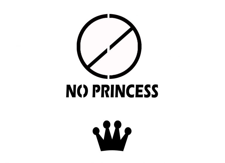 No Princess Schriftzug Lettering Vorlage Download zum gratis ausdrucken