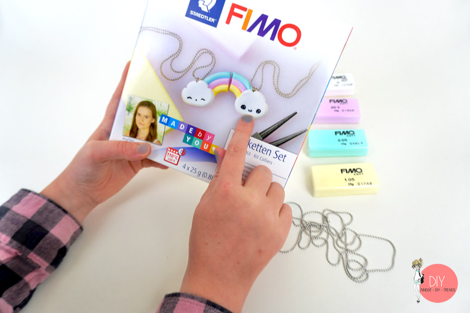 FIMO Staedtler Kawaii Kette mit Pastellfarbener Modelliermasse