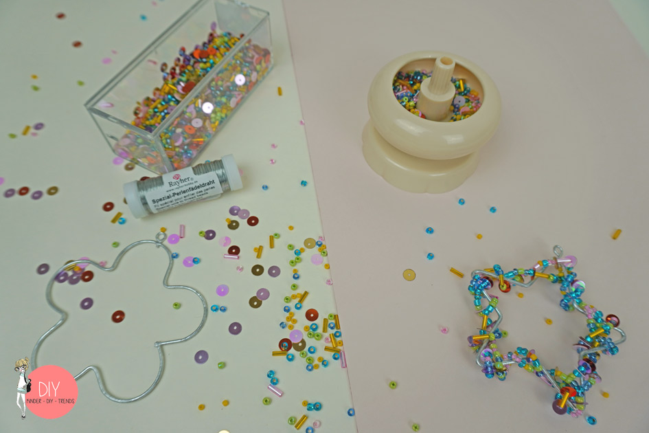 Material für Perlenanhänger basteln mit Perlenmühle