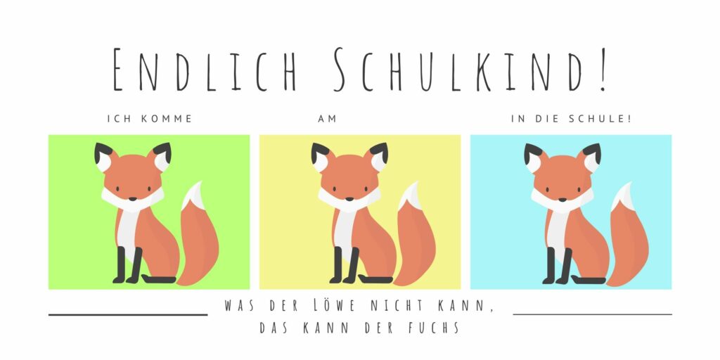 Fuchs Einschulung Karte