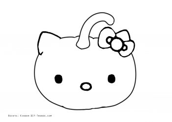 Ausmalbild Halloween Kürbis Monster gratis Vorlage Hello Kitty zum Ausdrucken