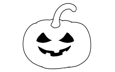 Ausmalbild Halloween Kürbis Monster gratis Vorlage zum Ausdrucken