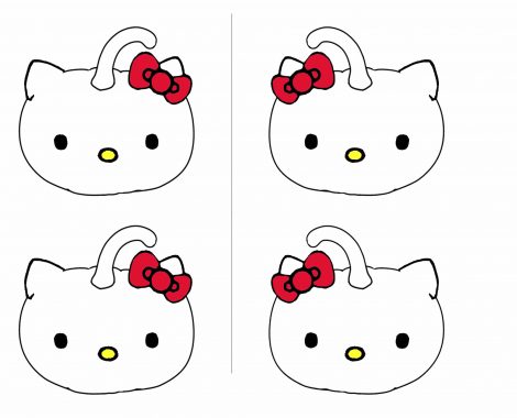Gratis Vorlage Halloween Hello Kitty Kürbis Mitgebseltasche zum selber machen