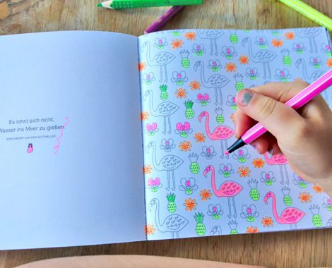 Vorlage zum Flamingo ausmalen - Malbuch für Kinder