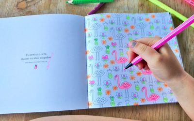 Vorlage zum Flamingo ausmalen - Malbuch für Kinder