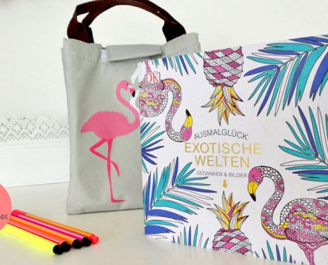 Flamingo und tropische Motive Ausmalbilder