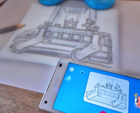 Fortnite zeichnen - zuerst fotografieren mit App, dann auf den Projektor Smart Sketcher schicken, dann abzeichnen
