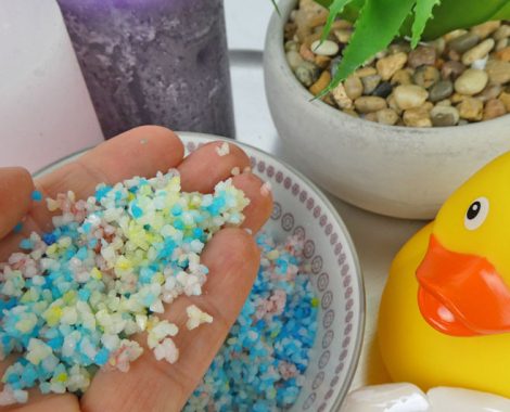 So macht man Regenbogenbadesalz -Rezept für buntes Badesalz