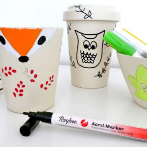 Kinder-DIY-Trends-Bambusgeschirr-Fuchs Fuchs auf Bambusbecher