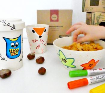 Kinder-DIY-Trends-Bambusgeschirr-Herbst Bastelidee für Kinder