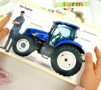 Kinder-DIY-Trends-Dorling-Kindersley-Englischbücher-Englisch-lernen-mit-Kinderbüchern-Erste-Worte-Traktor Erste Worte lernen auf deutsch und Englisch