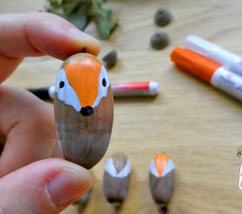 Kinder-DIY-Trends-Eicheln-Fuchs-bemalen Kindergarten Bastelidee