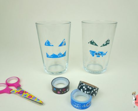 Anleitung Experiment Lichtbrechung mit Glas und Washi Tape