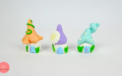 Hygge Pastell Wichtelhäuser selber machen mit Baumstamm Dekoidee