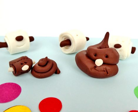 Modellieren mit Jungs - Kackhaufen und Toilettenpapier FIMO Funny Papers