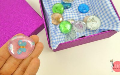 Cabochons in eine schöne Geschenkbox packen und verschenken