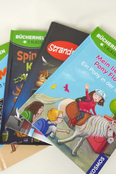Kinder-DIY-Trends-KOSMOS-Erstlesebücher-zum-Schulstart-Back-to-school-Pumuckl-Die-drei-Fragezeichen-Kids-Pony-Flocke-Comicbuch-Verlosung Gewinnspiel Buchpaket für Erstleser