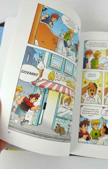 Kinder-DIY-Trends-KOSMOS-Erstlesebücher-zum-Schulstart-Back-to-school-Pumuckl-Die-drei-Fragezeichen-Kids-Pony-Flocke-Comicbuch Die drei ??? Kids Comic und Schulbuch für Erstleser