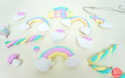 Kawaii Clay - aus FIMO kleine Figuren wie Regenbogen, Pilz, Süßigkeiten, Hello Kitty modellieren