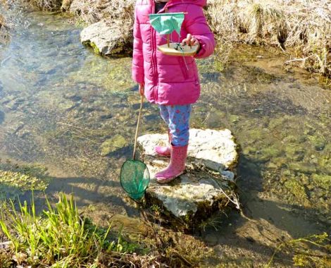 Kescher und Boot