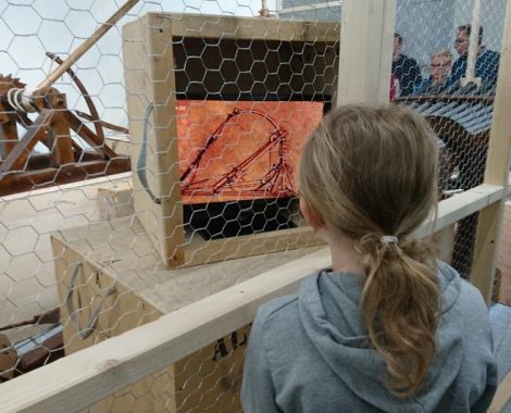 Katapult von Leonardo da Vinci im Museum