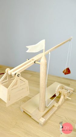 Kinder-DIY-Trends-MINT-Förderung-Bausatz-Trebuchet-Leonardo-da-Vinci-Moses-GEOlino-Katapult Jetzt ist das Trebuchet Katapult fertig gebaut