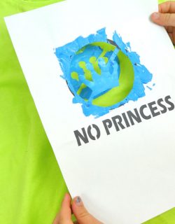 Schablone "No Princess" gratis für Siebdruck - T-Shirt drucken mit Kindern