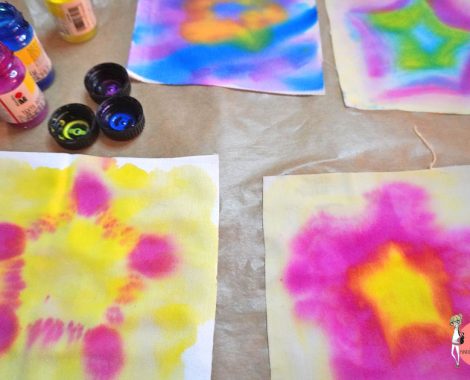 Sterne aus Textil Aquarellfarben auf Stoff malen