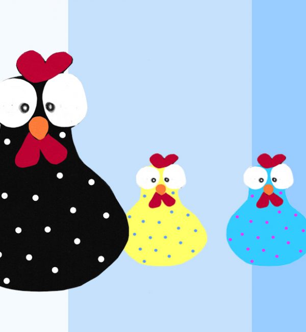 Kinder-DIY-Trends-Ostern-Huhn-Corona-Titelbild Bastelidee für Kinder - buntes Huhn aus Papier