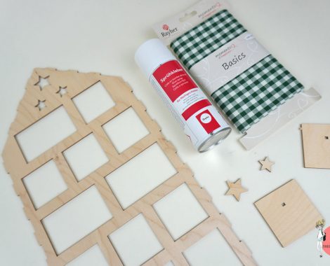 Material für den Holzbausatz DIY Adventskalender von Rayher - Anleitung von Iris Käfer