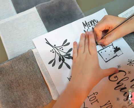 Lettering Motive und Weihnachtsmotive auf den Stoff übertragen