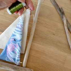 Kinder-DIY-Trends-Segelboot-Strandgut-Segel-Flamingo Einfaches Boot bauen