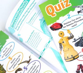 Kinder-DIY-Trends-Superchecker-Kinderbuch-Wissensreihe-Roboter-Körper-Dinosaurier-Einband Wissensquiz für Kinder im Buch