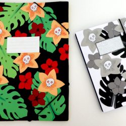 Kinder-DIY-Trends-UHU-Transsilvanien-Hefte Hausaufgabenheft und Postmappe Upcycling mit Karibik Style