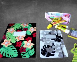 Kinder-DIY-Trends-UHU-Transsilvanien-Tafel Schulmaterial Upcycling mit Hotel Transsilvanien und UHU