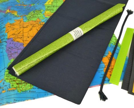 Wachstuchstoff mit Landkartenmuster - Strandtasche für Jungen und Mädchen selber nähen