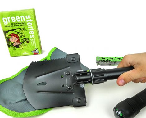 Expedition Natur sind Outdoor Utensilien von Moses. - Klappspaten mit Kompass und Taschenmesser