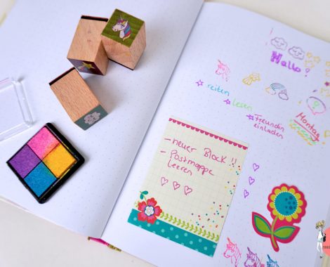Kreatives Schreiben mit Tagebuch oder Bullet Journal für Kinder